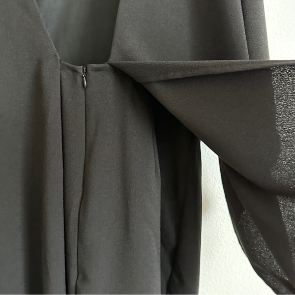 NWT Lulu's Black Overlay Cape Backless Mini Dress Size XL - Picture 10 of 13